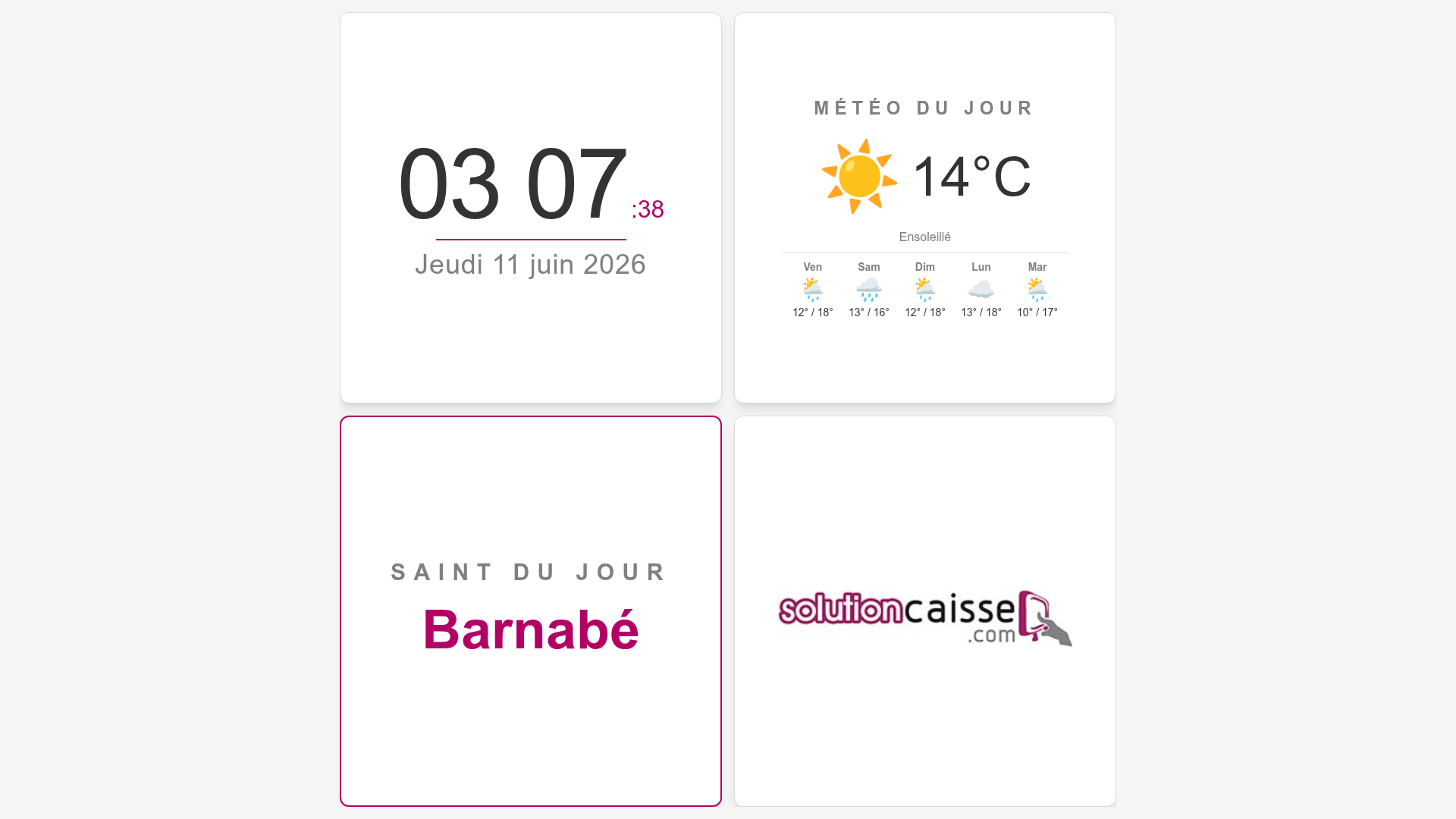 Capture d'écran — Afficheur point de vente