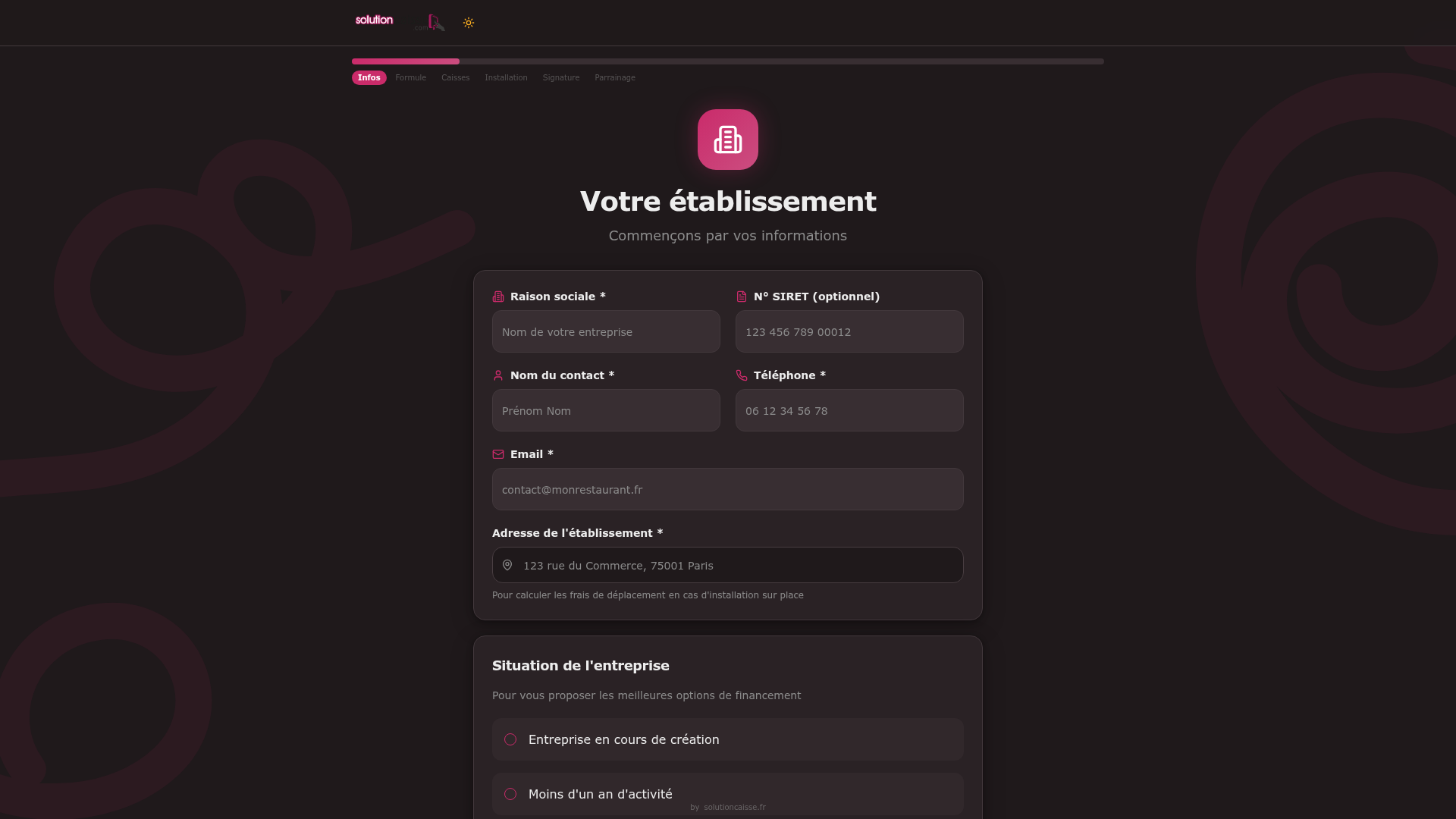 Capture d'écran — Configurateur de devis en ligne