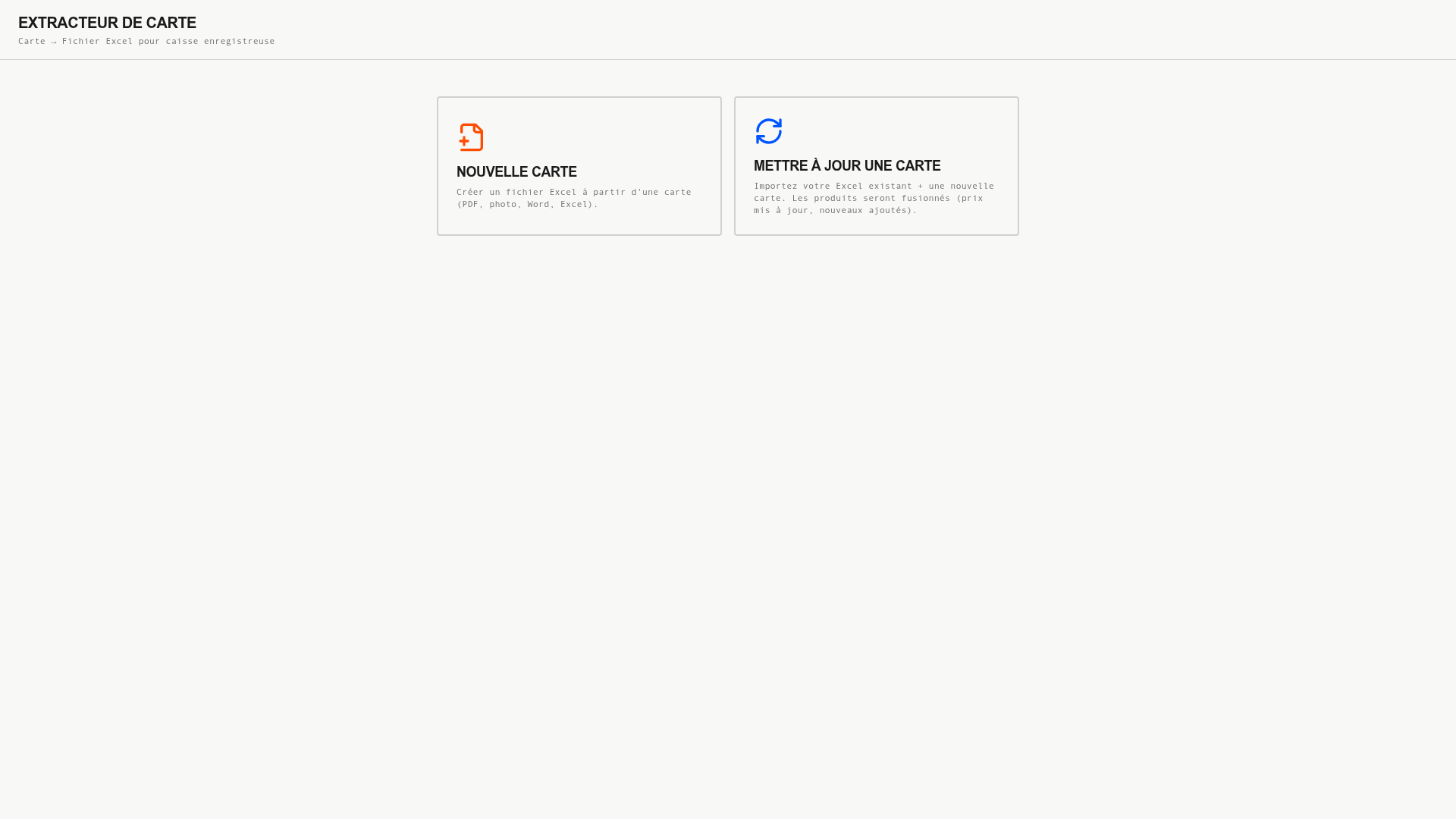 Capture d'écran — Extracteur de carte resto (IA)